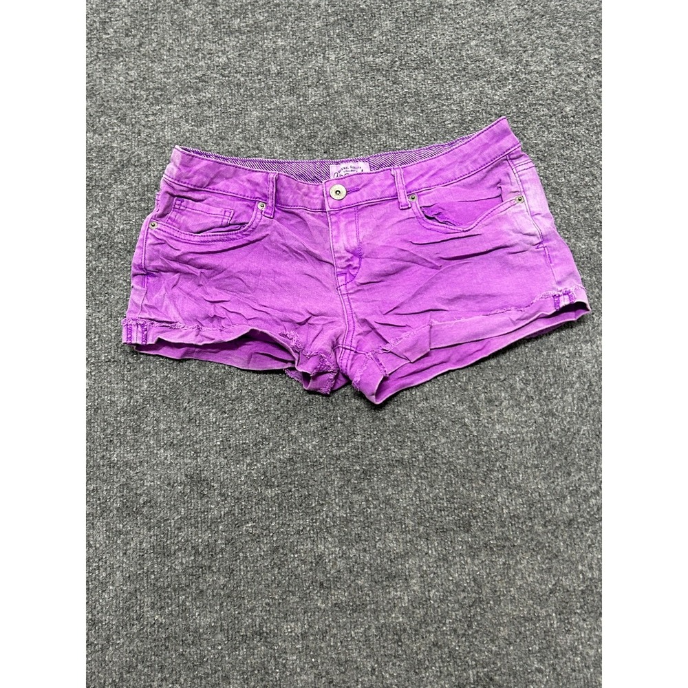 Aeropostale Shorts Womens Size 9/10 Purple Denim Low Rise Frayed Hem Cutoff